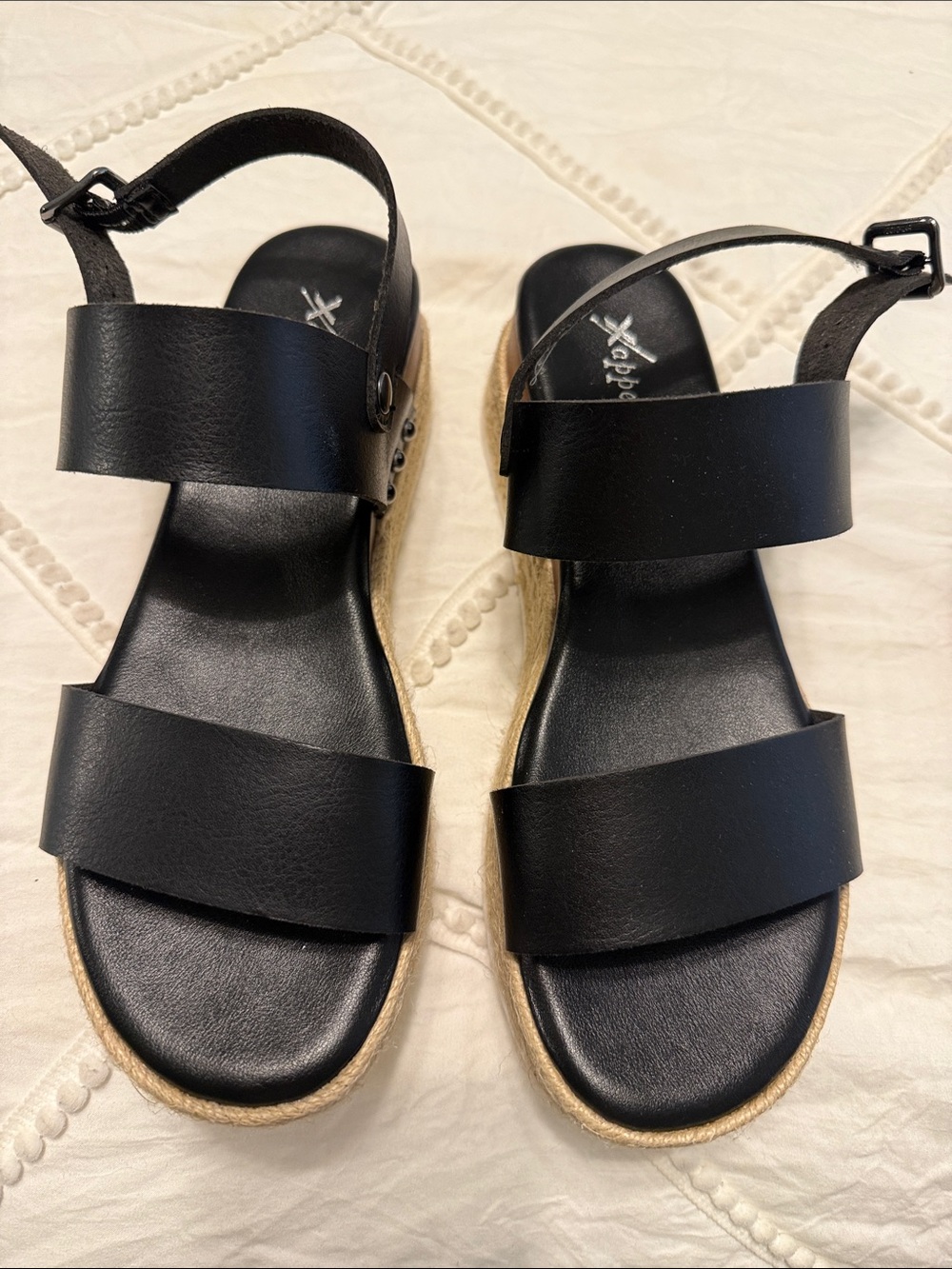 Xappeal Black Women's Platform Sandals - 7 1/2